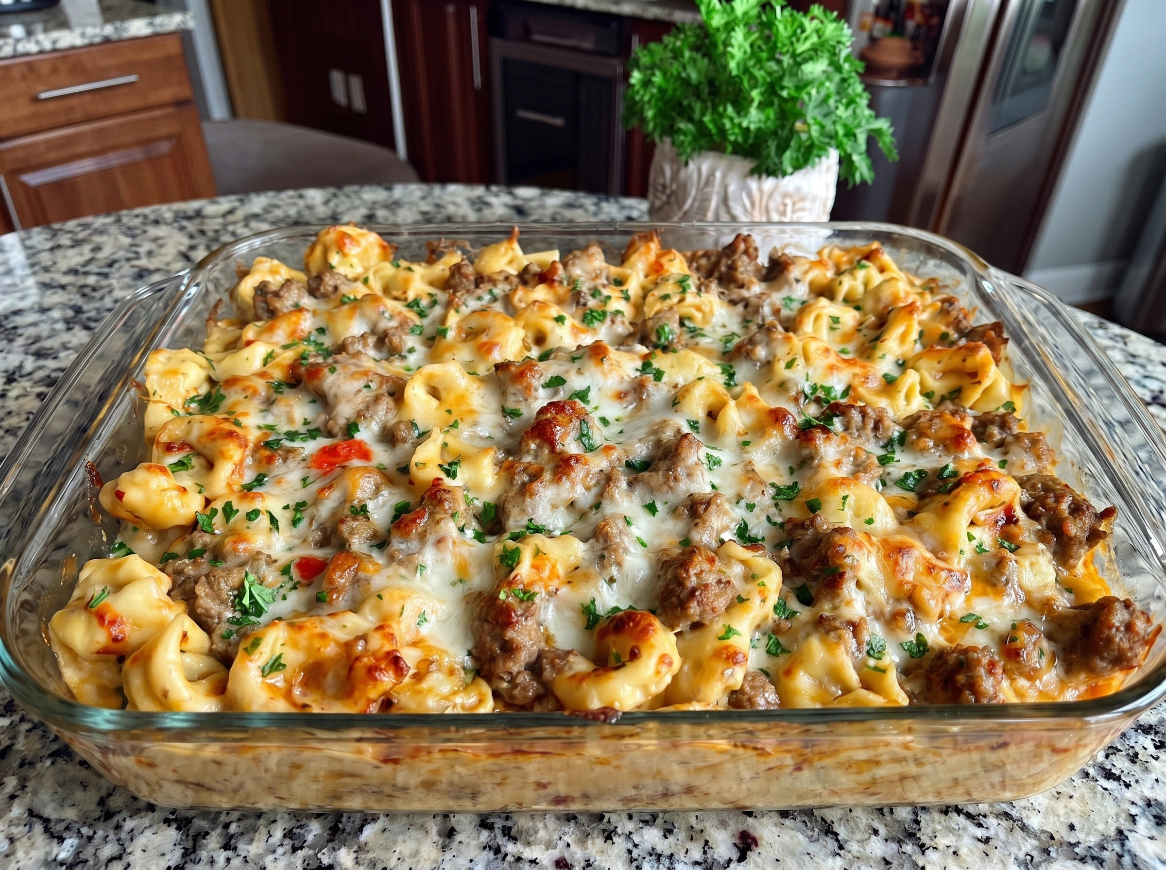 Creamy Beef Tortellini Bake