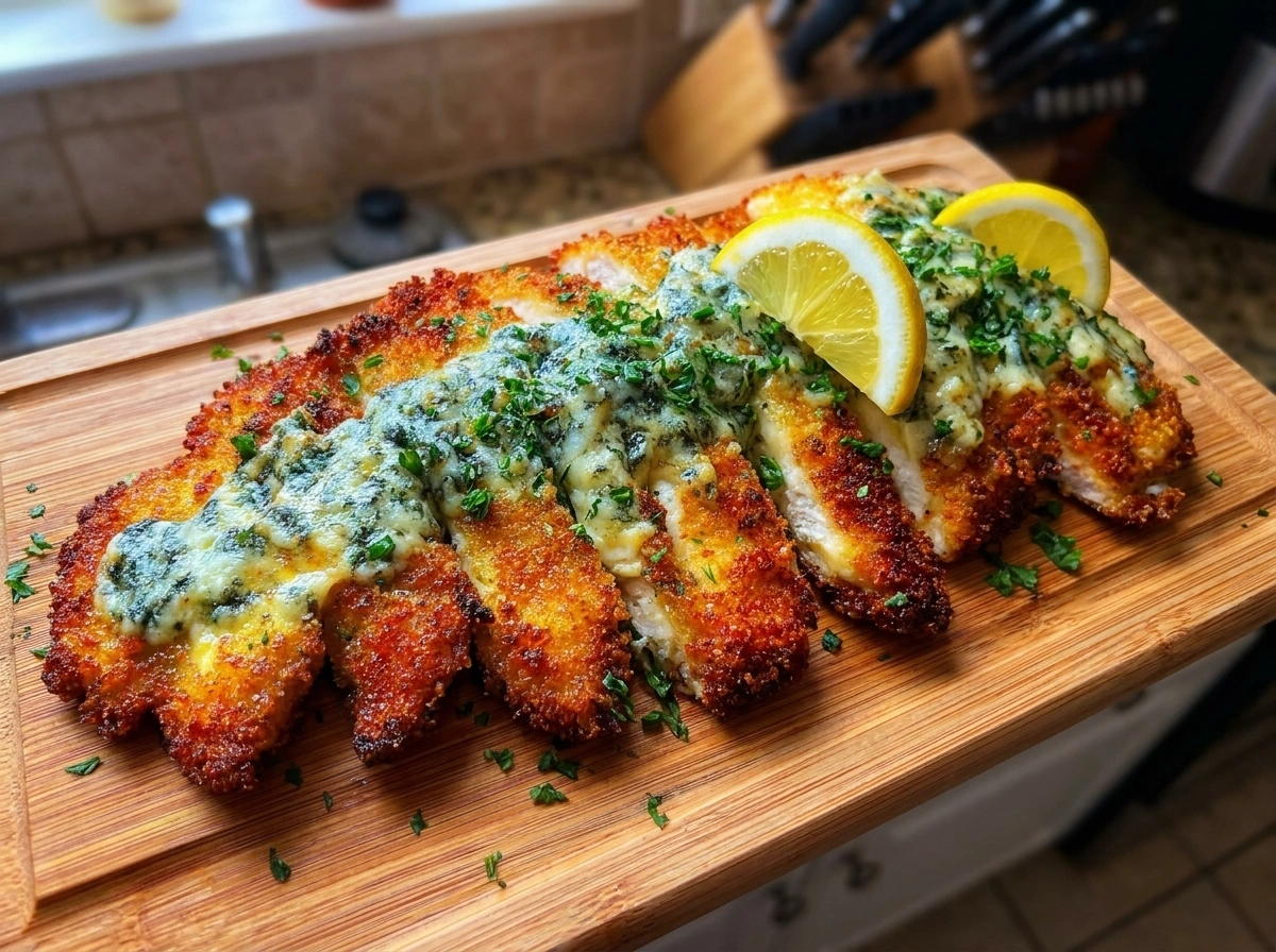 Crispy Lemon Gorgonzola Chicken Cutlets