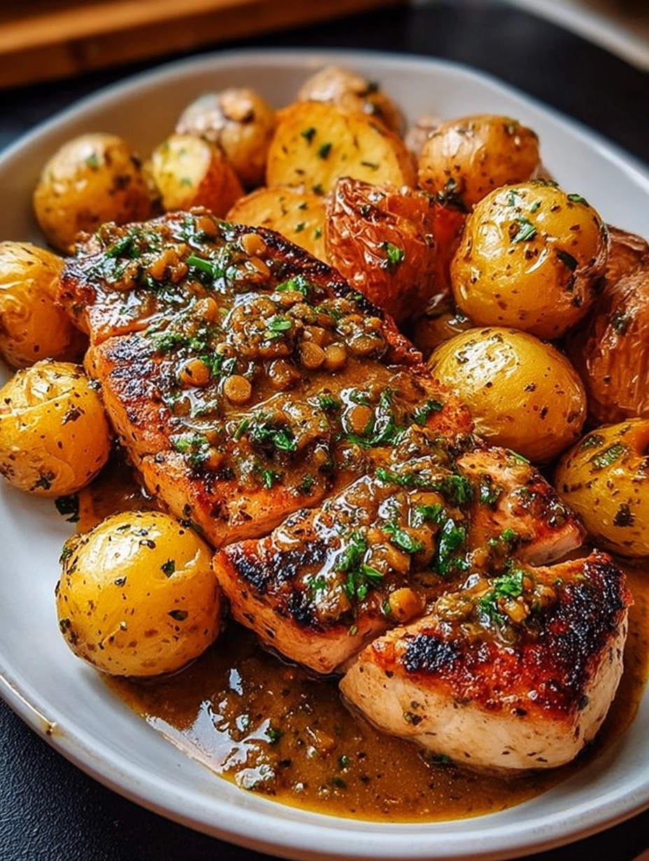 Garlic Herb Chicken with Roasted Baby Potatoes