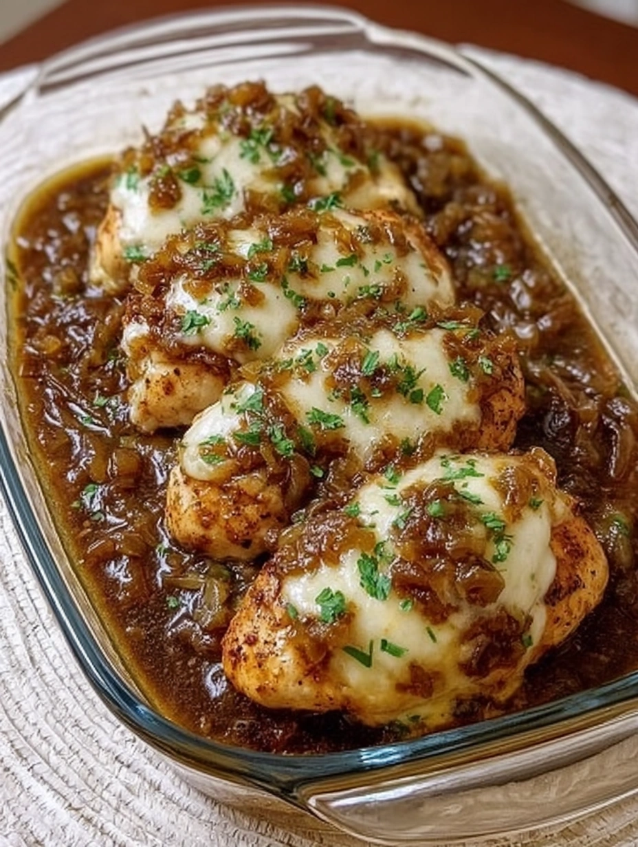 French Onion Smothered Baked Chicken