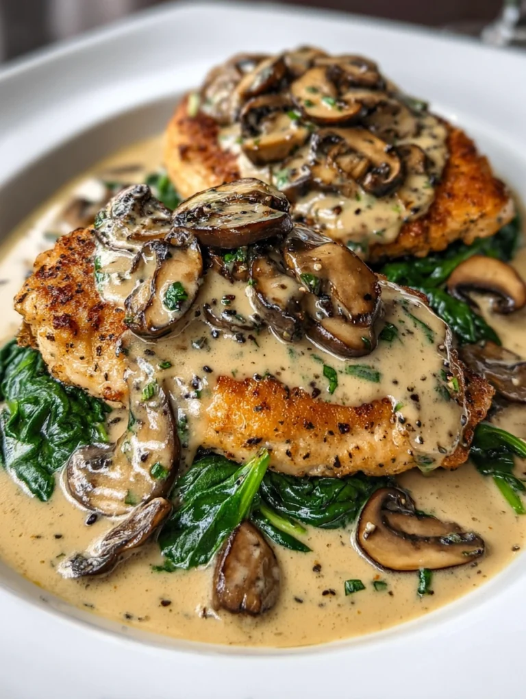 Creamy Mushroom Chicken with Spinach