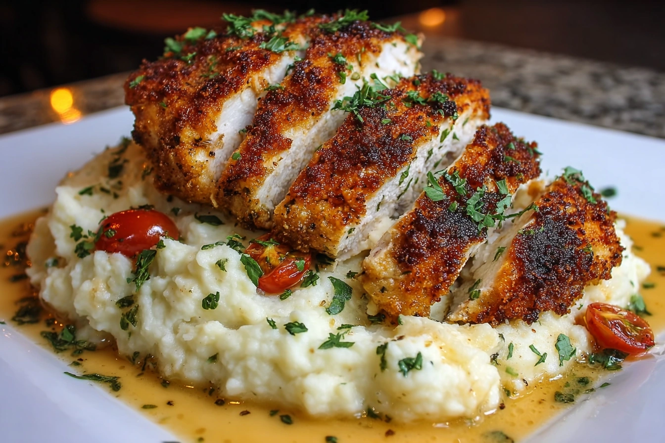 Crispy Chicken with Creamy Mashed Potatoes