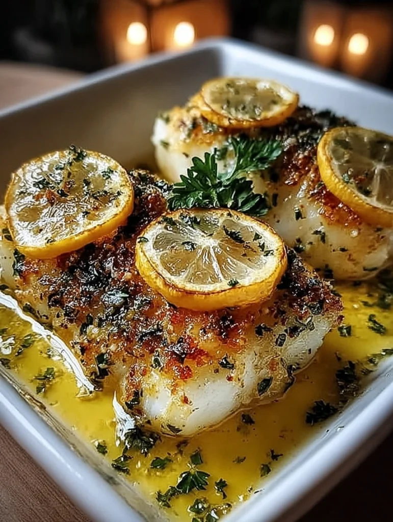 Lemon Garlic Butter Baked Cod