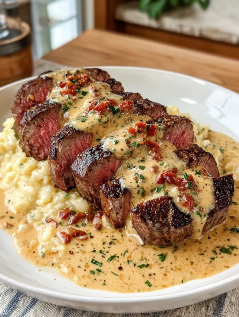 Pan Seared Steak in Creamy Tuscan Sauce