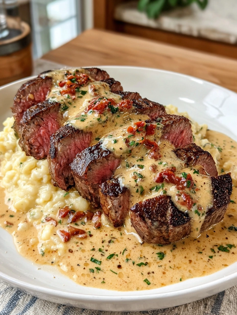 Pan Seared Steak in Creamy Tuscan Sauce