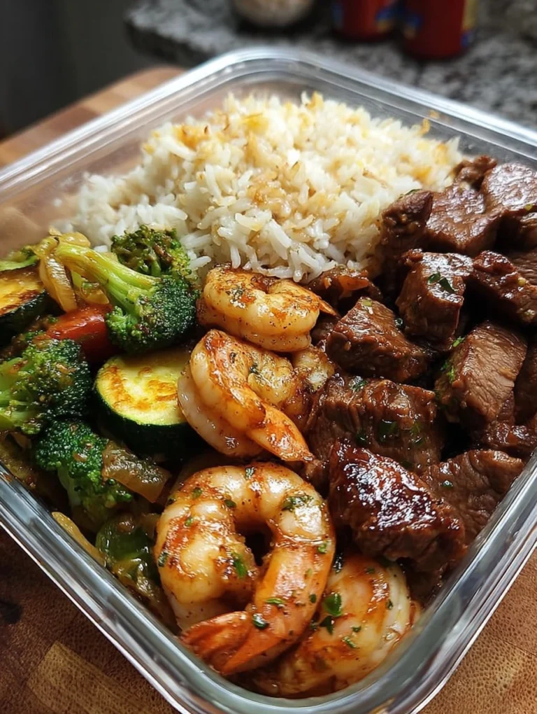 Teriyaki-Style Steak & Shrimp Rice Bowl
