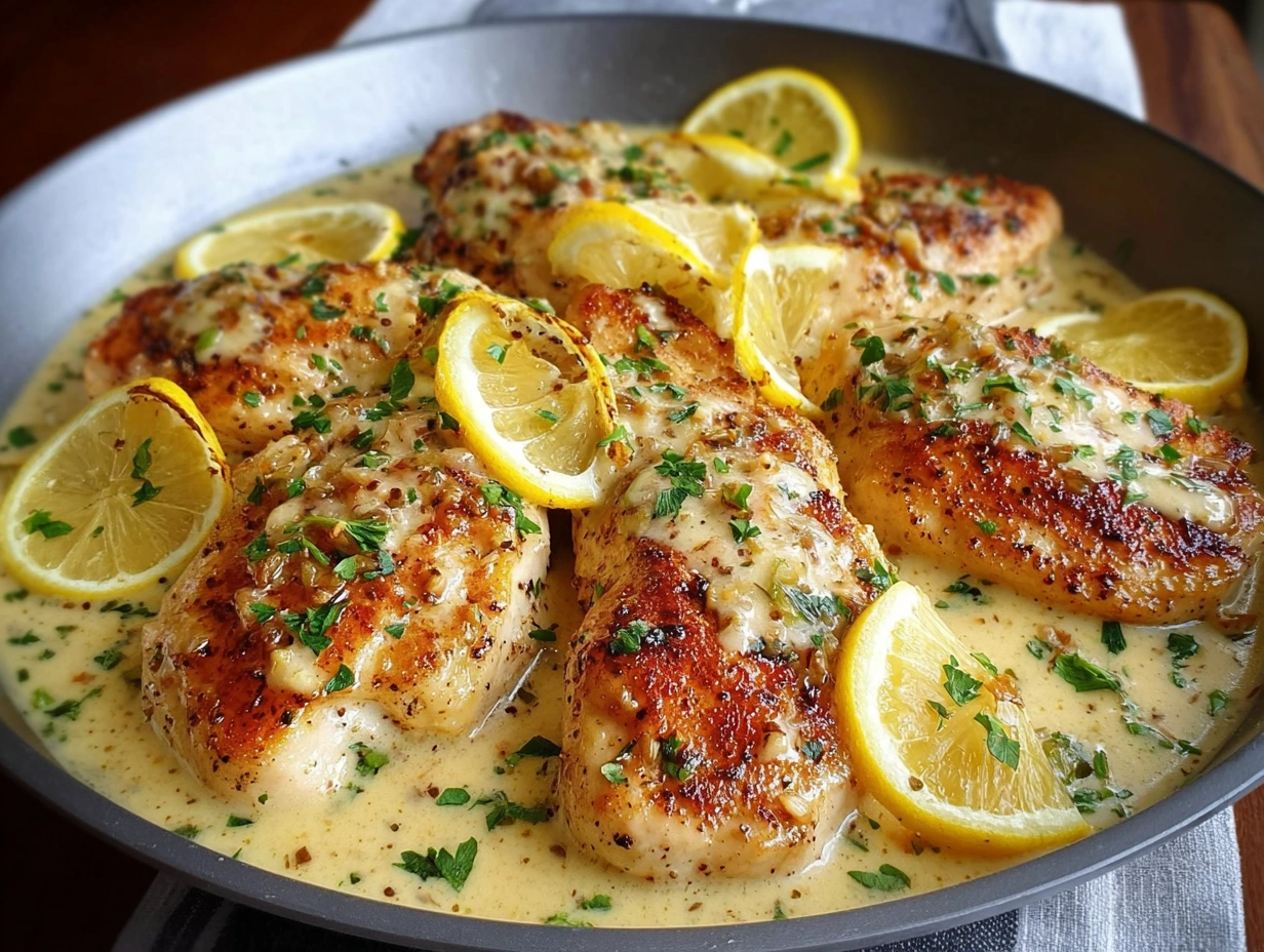 Creamy Lemon Garlic Chicken Skillet