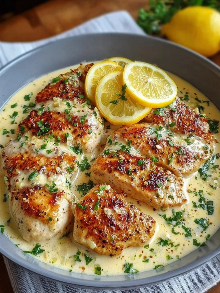 Creamy Lemon Garlic Chicken Skillet