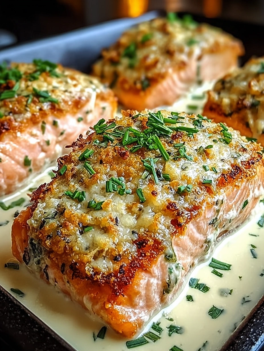 Creamy Parmesan Crusted Salmon