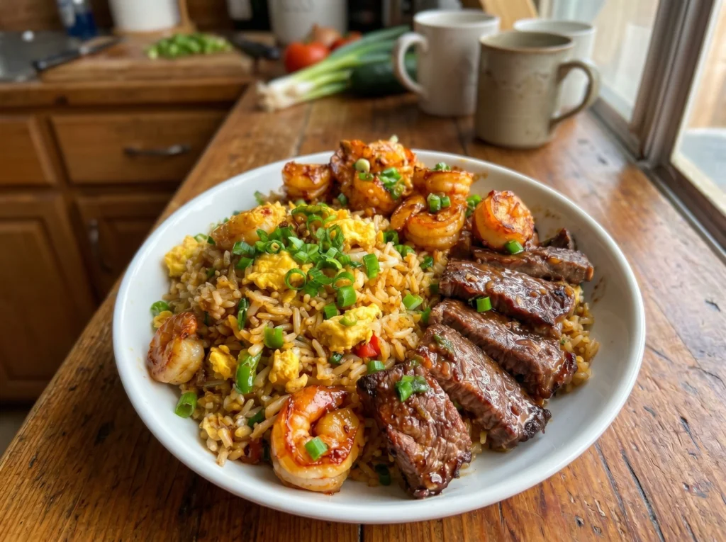 Steak Shrimp Fried Rice Bowl