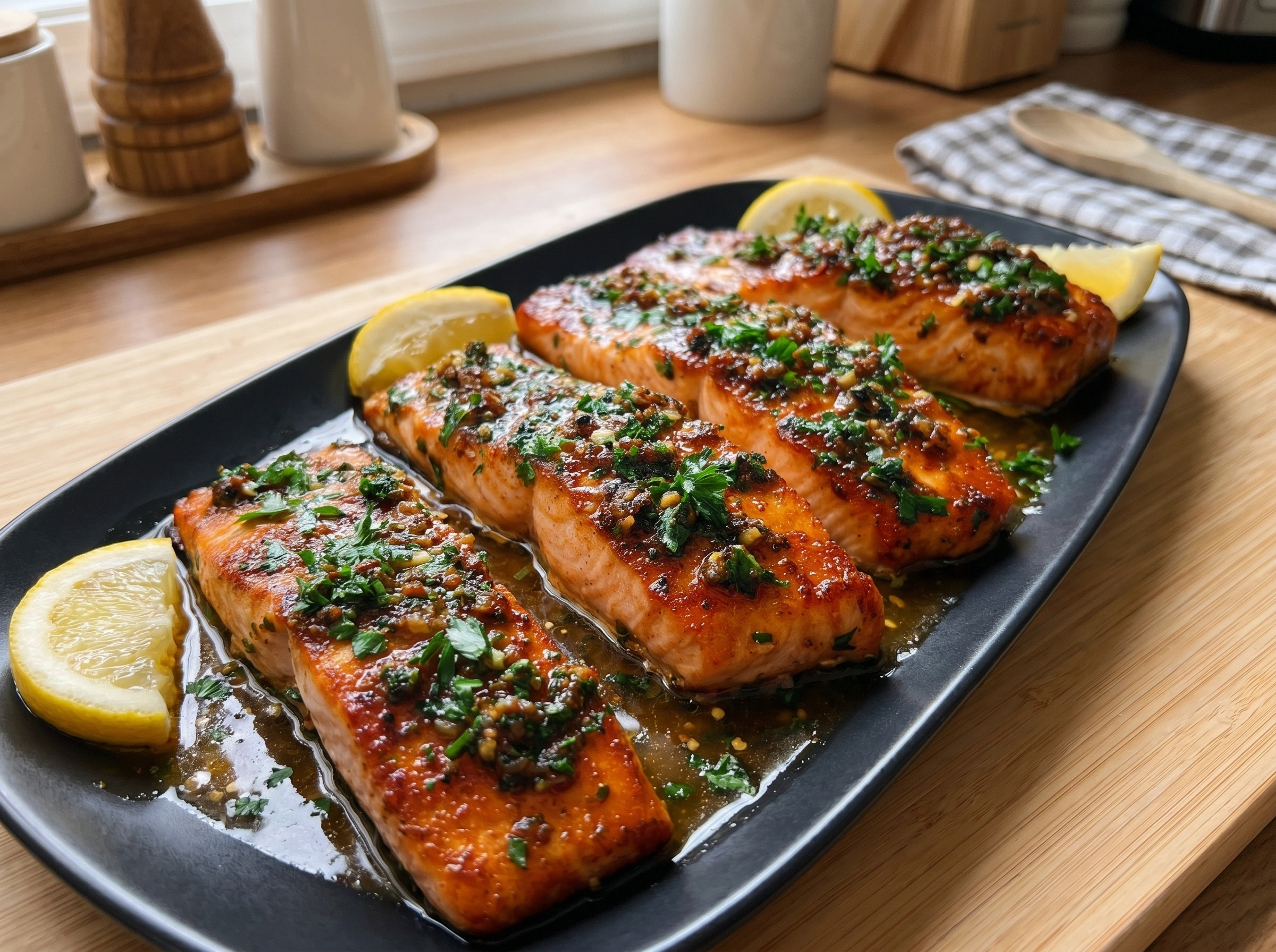 Garlic Butter Honey Salmon Fillets