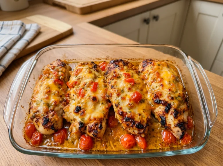 Cheesy Baked Chicken Breasts with Tomatoes