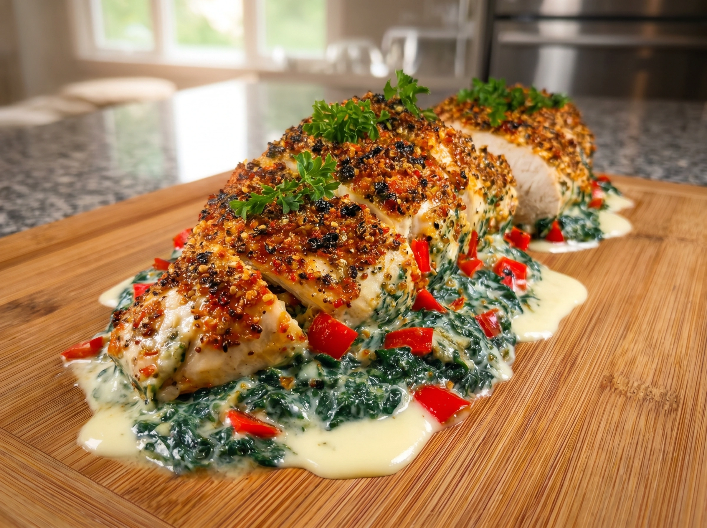 Golden Stuffed Chicken Breast