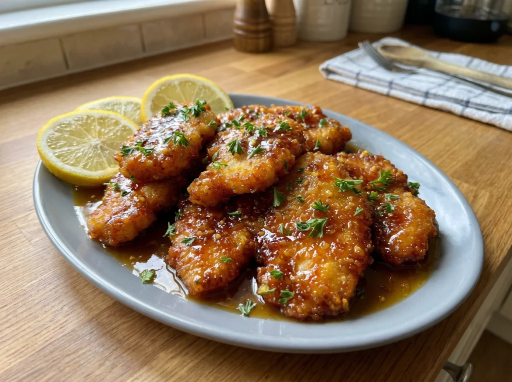 Crispy Honey Lemon Chicken Tenders