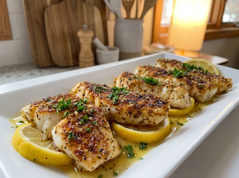 Lemon Garlic Butter Baked Fish Fillets