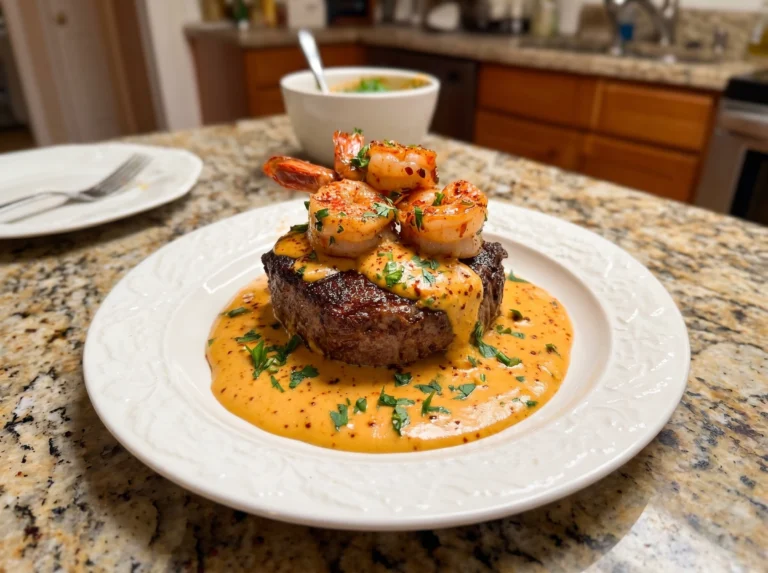 Creamy Cajun Shrimp Steak Skillet