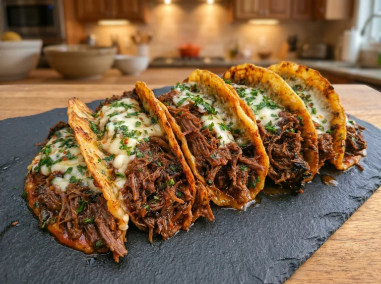 Cheesy Shredded Beef Tacos