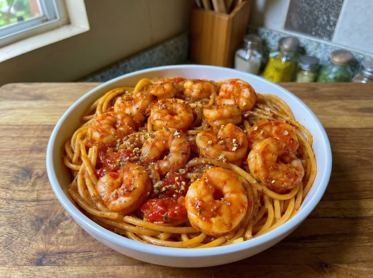 Spicy Garlic Shrimp Tomato Spaghetti
