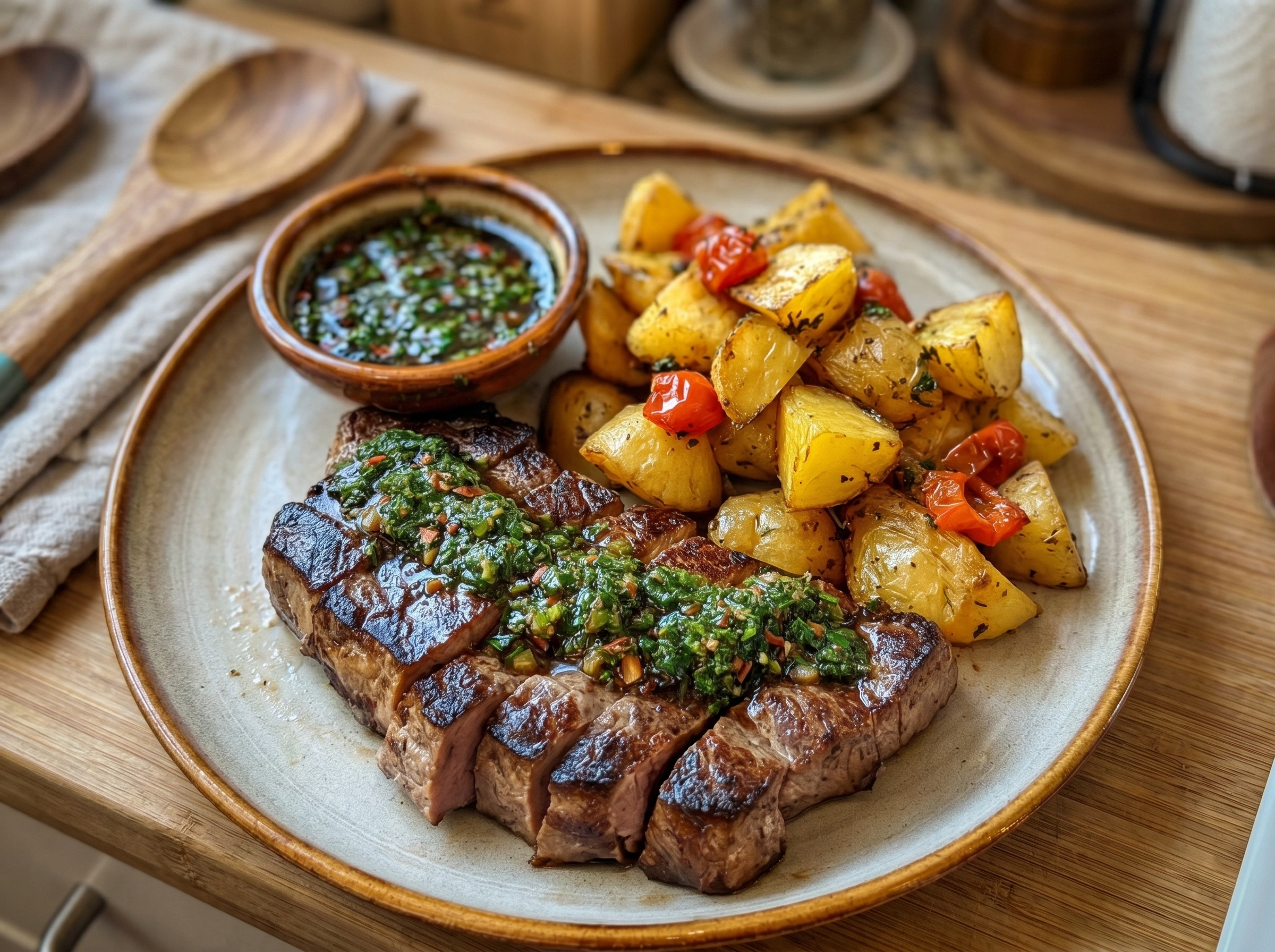 Chimichurri Steak with Roasted Potatoes