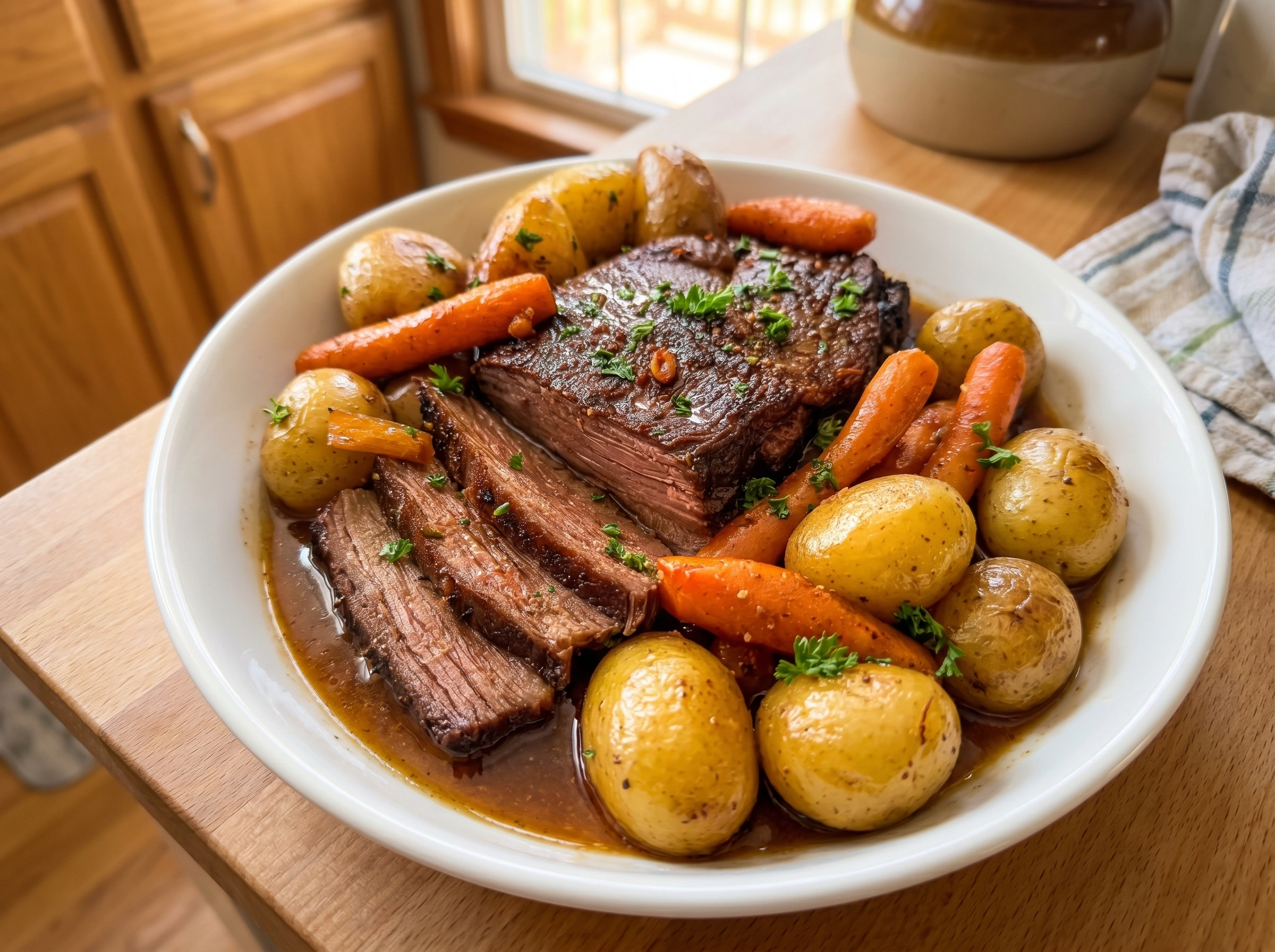 Tender Pot Roast with Carrots and Potatoes