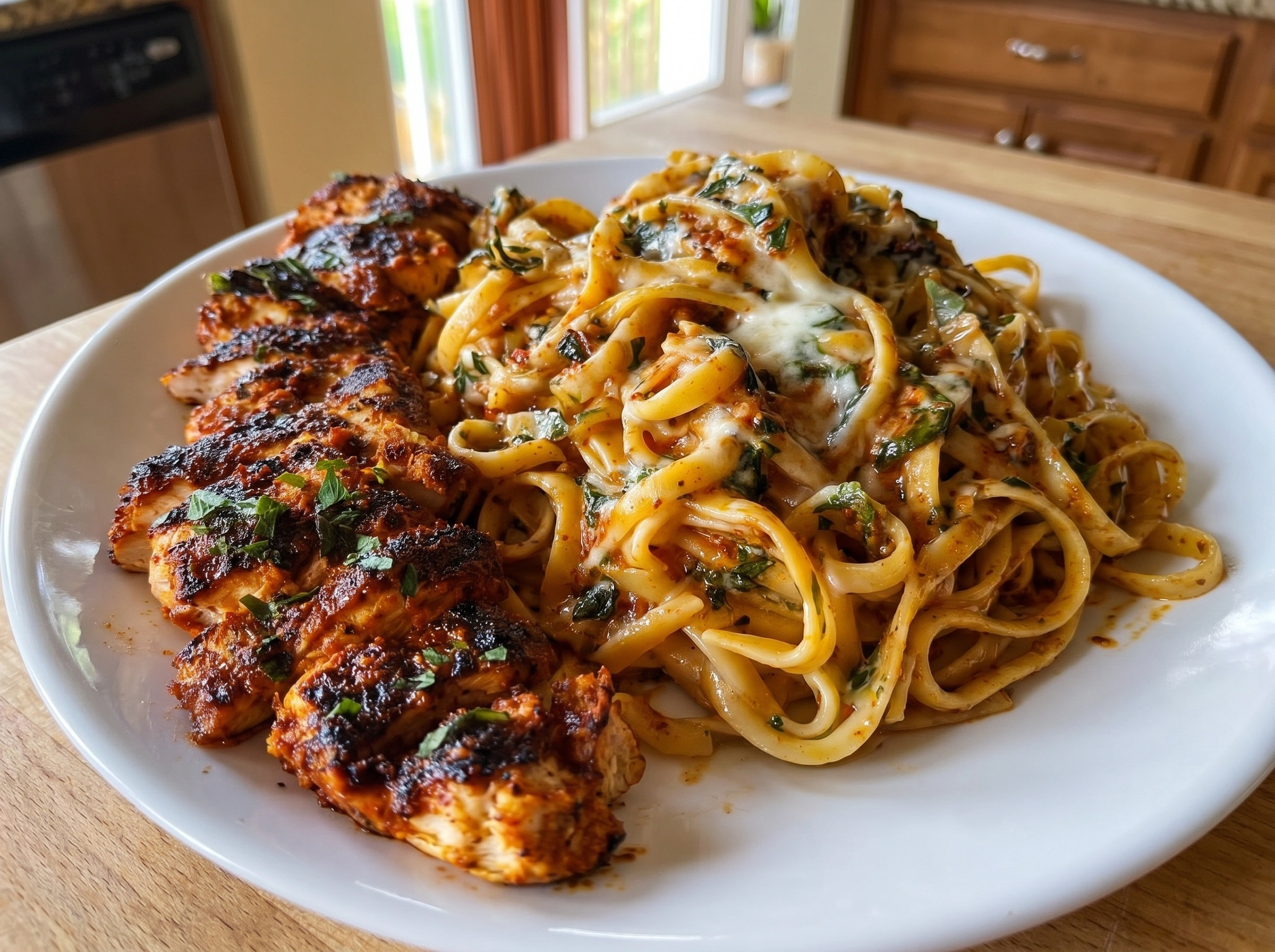 Spicy Cajun Chicken Alfredo Pasta