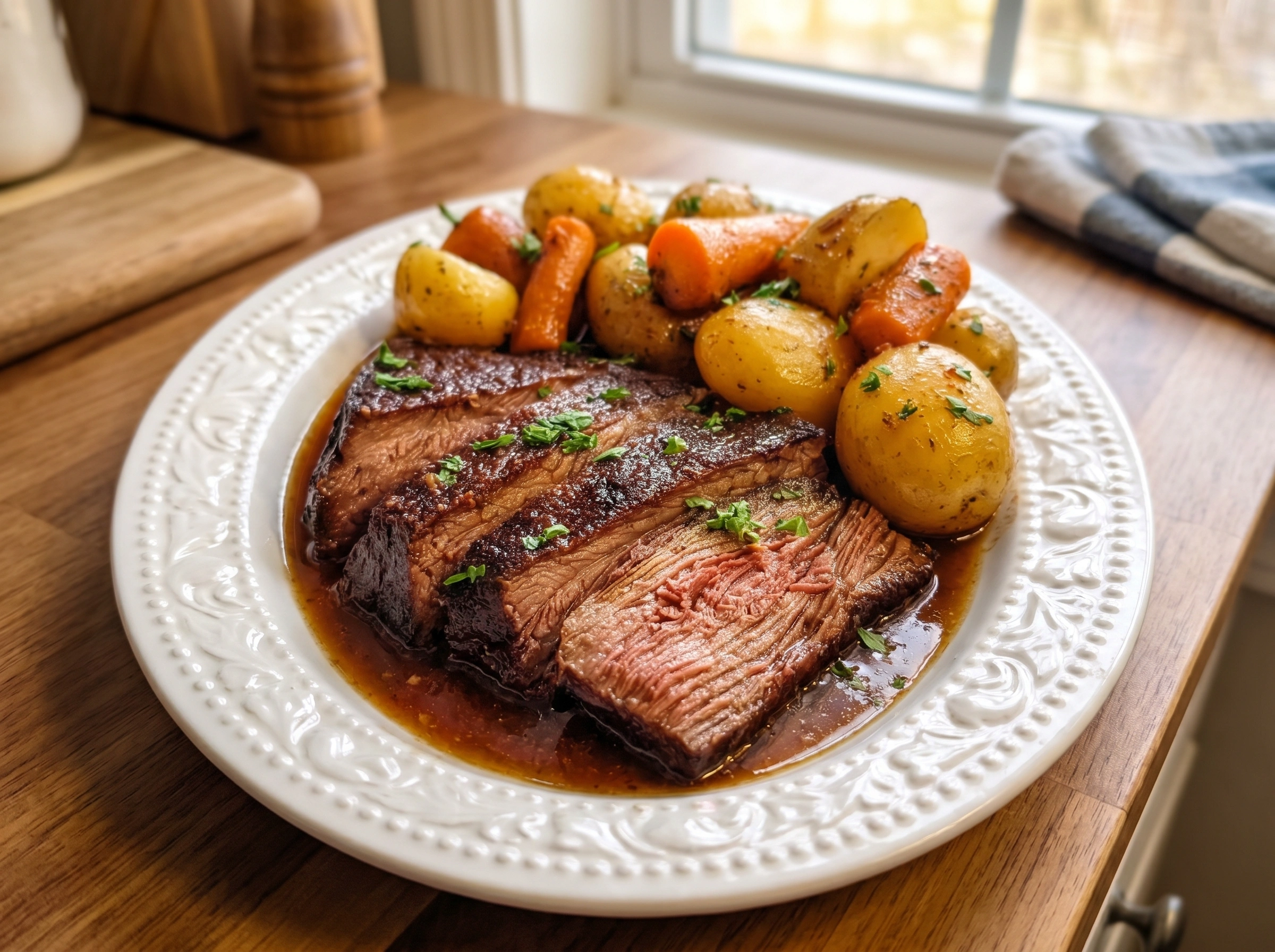 Tender Braised Beef Roast with Potatoes