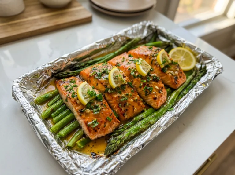 Lemon Garlic Butter Salmon with Asparagus